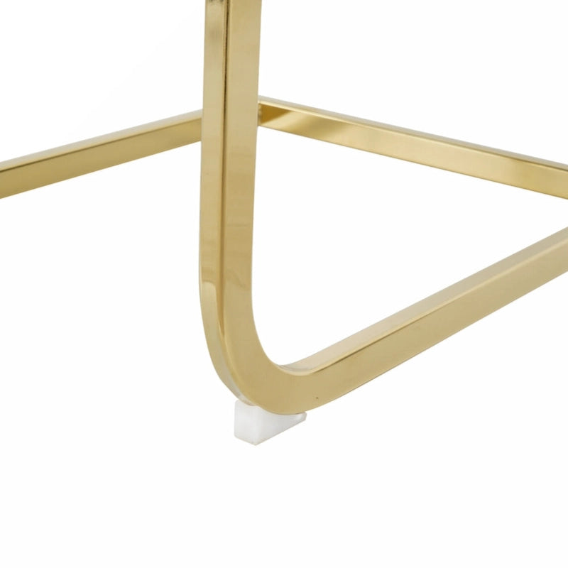 Chaises de salle à manger et de salon, rembourrées, avec pieds en métal doré, lot de 2